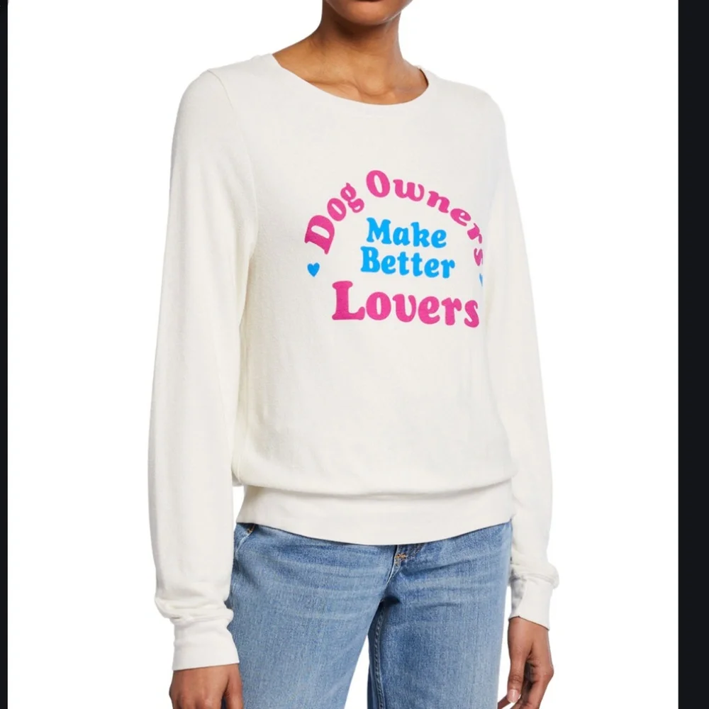 NEW $98 WILDFOX Dog Owners Better Lovers Sweatshirt in XS!